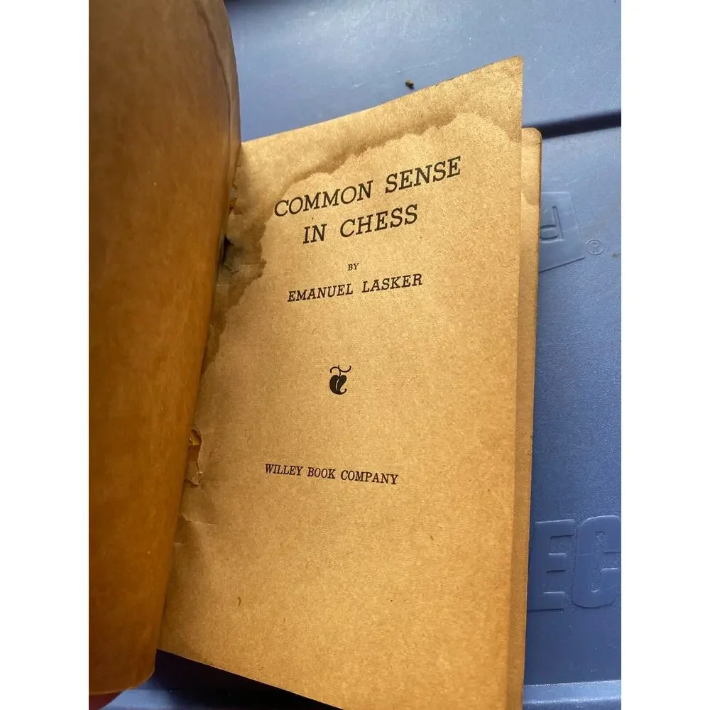 Common Sense In Chess Emanual Lasker Vintage Book 1948 Willey Book Company